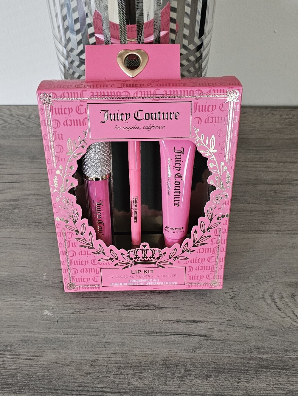 Juicy Couture Bright Pink Lip Kit with Lipstick, Liner & Butter